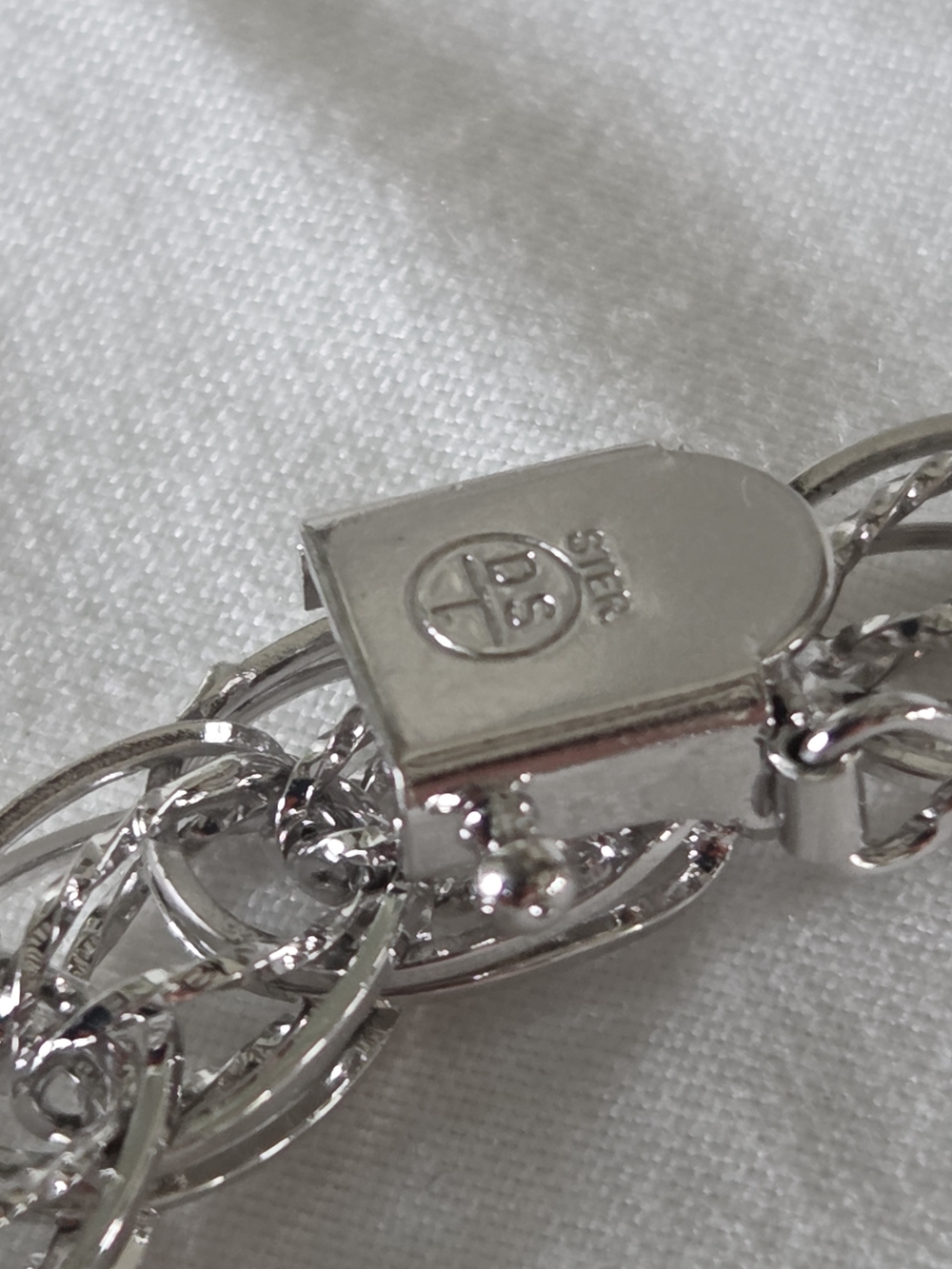 Vintage Sterling Silver Double Link Charm Bracelet Starter DS Hallmark 925